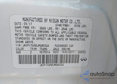 2018 Infiniti Q50 3.0T Red Sport 400 from USA, damaged, VIN JN1FV7AR8JM480044